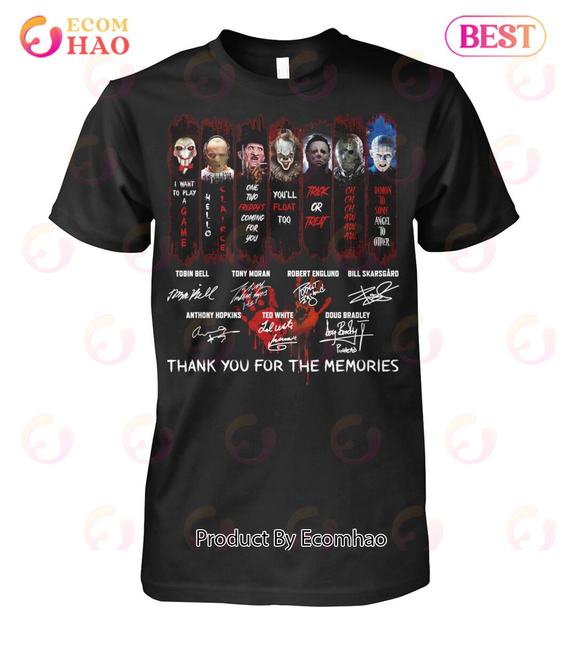 Horror Movie Characters Signature T-Shirt