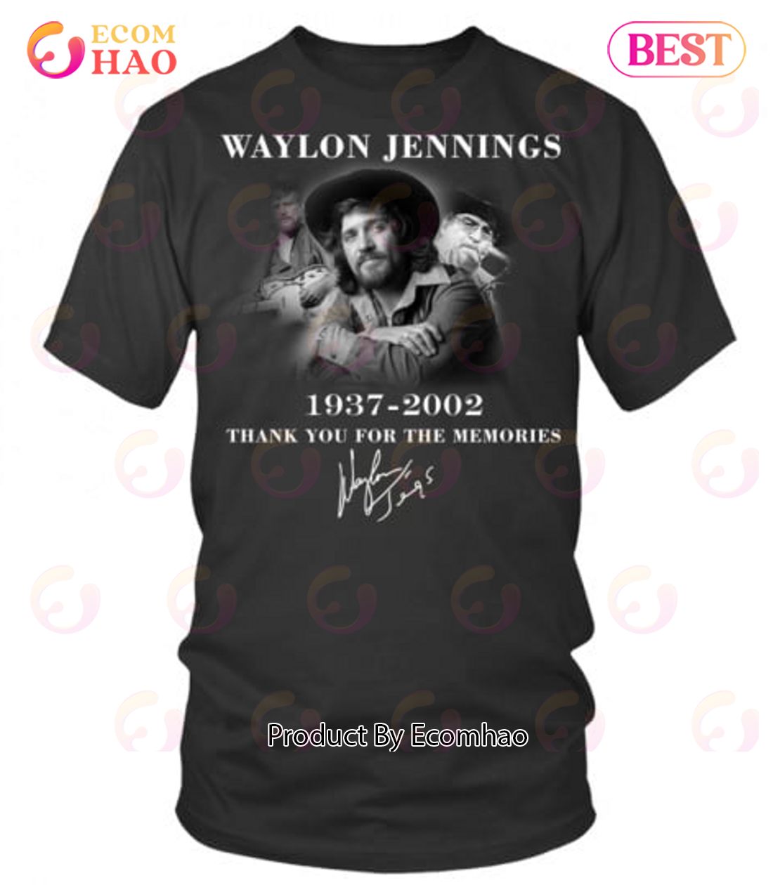 Waylon Jennings 1937 – 2002 Thank You For The Memories T-Shirt