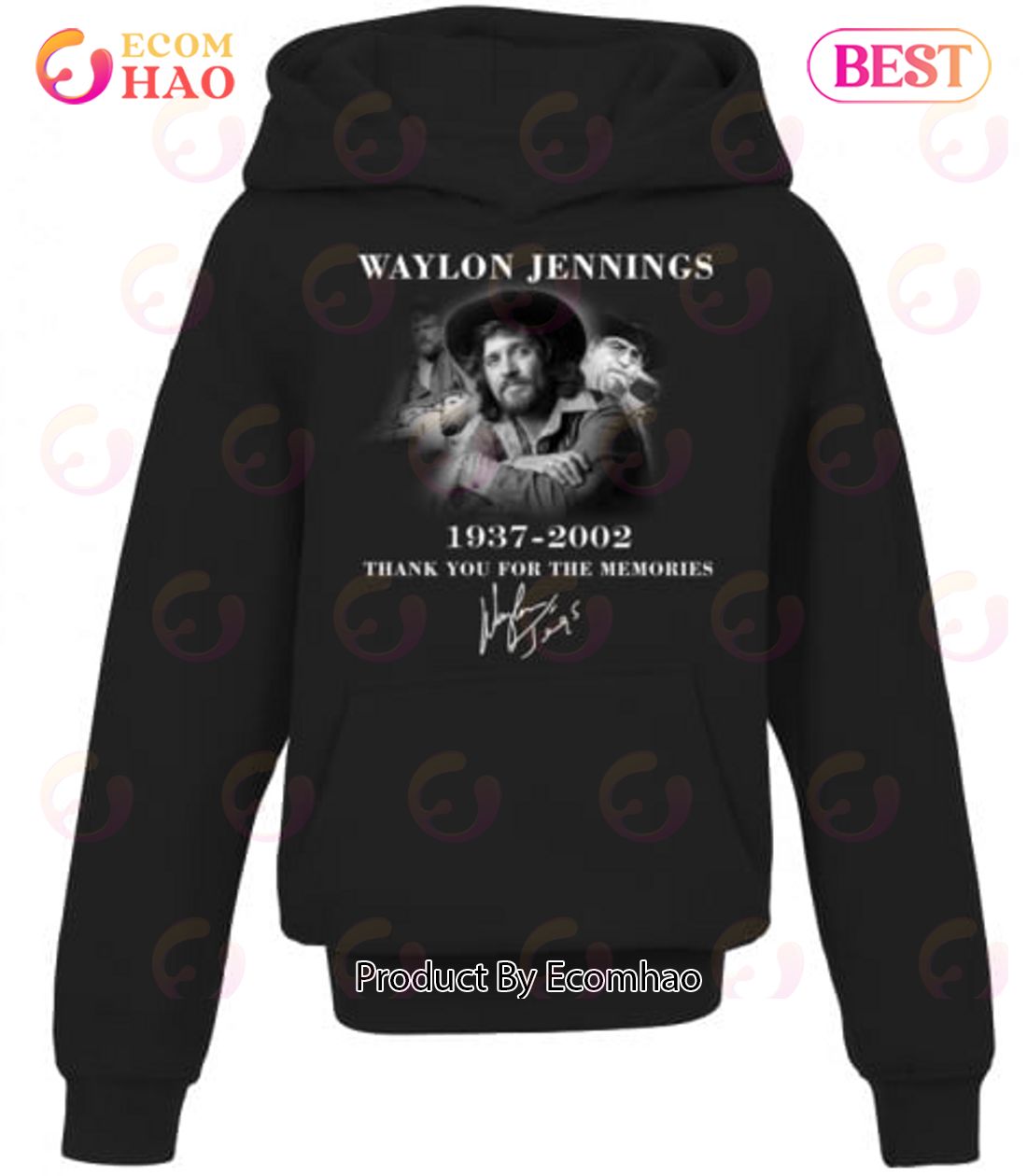 Waylon Jennings 1937 – 2002 Thank You For The Memories T-Shirt