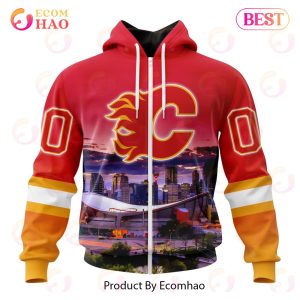 NHL Calgary Flames Special Design With City Skyline 3D Hoodie