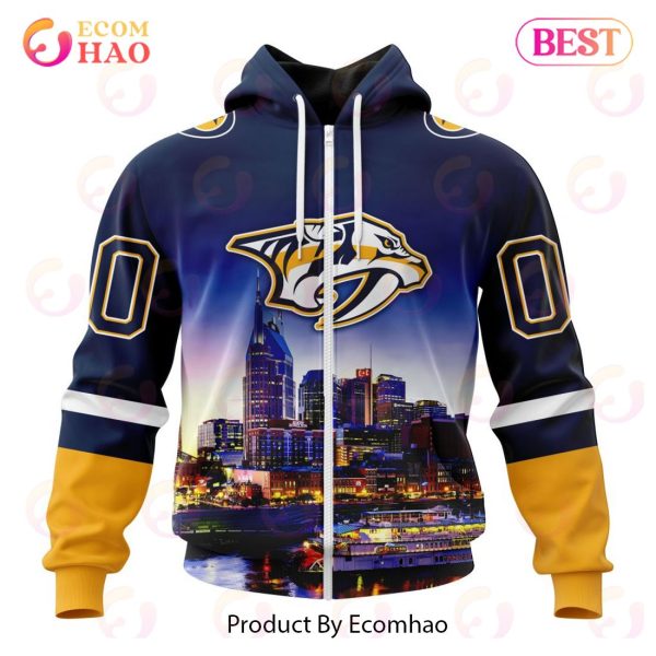 NHL Nashville Predators Special Design With City Skyline 3D Hoodie