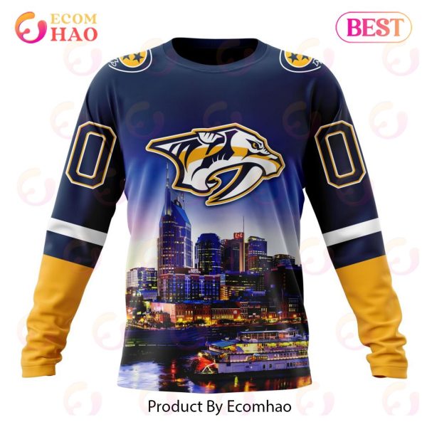 NHL Nashville Predators Special Design With City Skyline 3D Hoodie