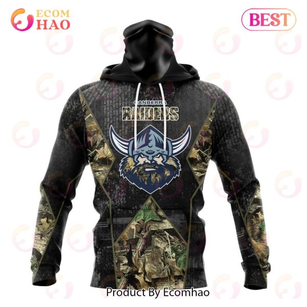 Personalized NRL Canberra Raiders Special Camo Hunting Design 3D Hoodie