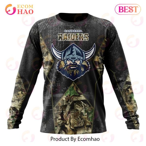 Personalized NRL Canberra Raiders Special Camo Hunting Design 3D Hoodie