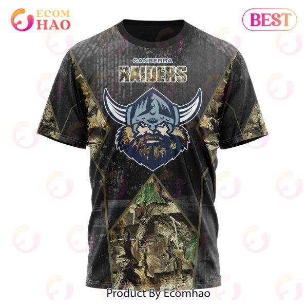 Personalized NRL Canberra Raiders Special Camo Hunting Design 3D Hoodie
