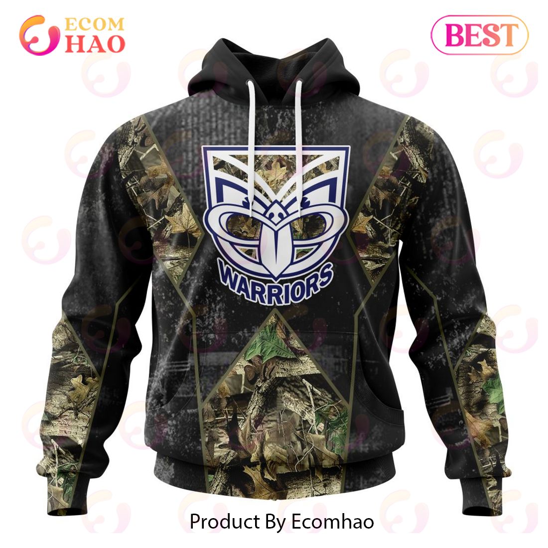 Personalized NRL New Zealand Warriors Special Camo Hunting Design 3D Hoodie