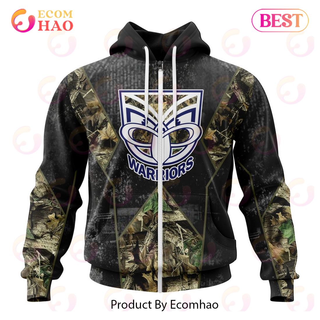 Personalized NRL New Zealand Warriors Special Camo Hunting Design 3D Hoodie