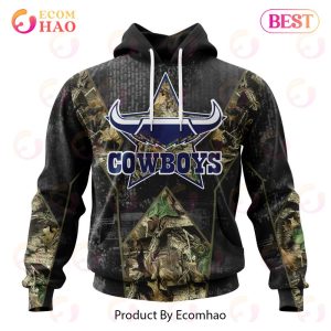 Personalized NRL North Queensland Cowboys Special Camo Hunting Design 3D Hoodie