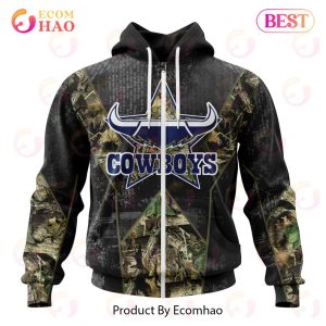 Personalized NRL North Queensland Cowboys Special Camo Hunting Design 3D Hoodie