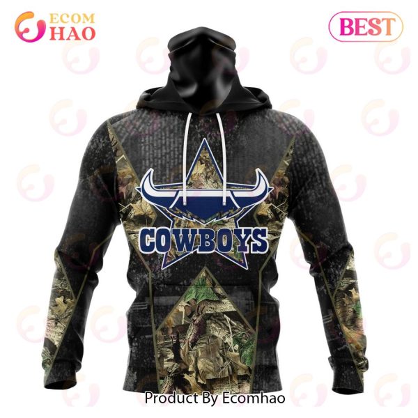 Personalized NRL North Queensland Cowboys Special Camo Hunting Design 3D Hoodie