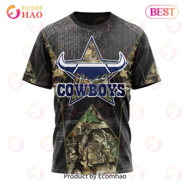 Personalized NRL North Queensland Cowboys Special Camo Hunting Design 3D Hoodie