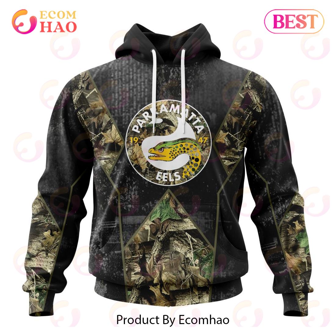 Personalized NRL Parramatta Eels Special Camo Hunting Design 3D Hoodie