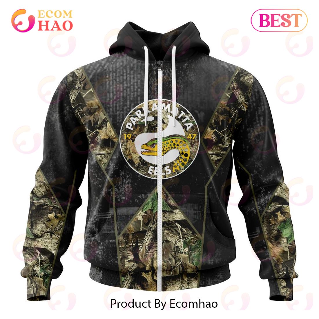 Personalized NRL Parramatta Eels Special Camo Hunting Design 3D Hoodie