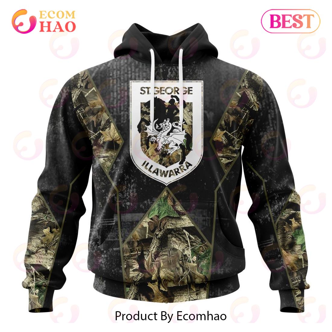 Personalized NRL Sydney Roosters Special Camo Hunting Design 3D Hoodie