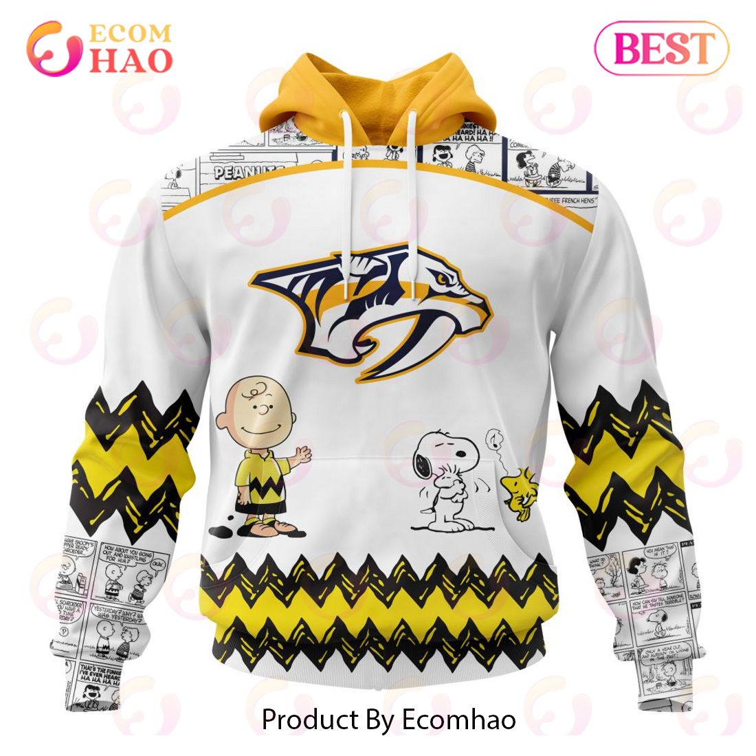 Personalized NHL Nashville Predators Special Peanuts Design 3D Hoodie