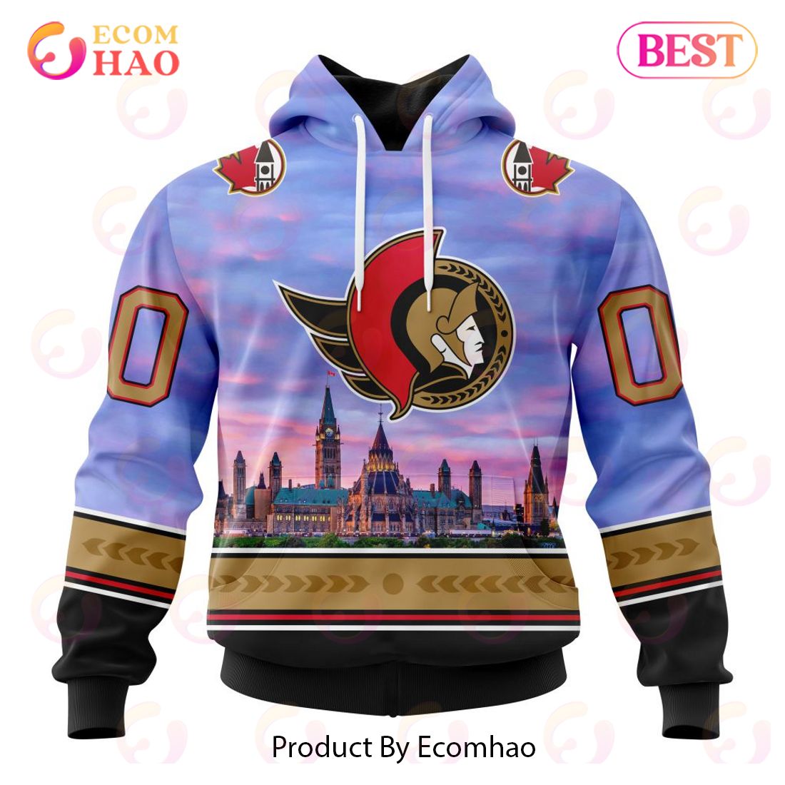 Personalized NHL Ottawa Senators Special Design With Parliament Hill 3D Hoodie