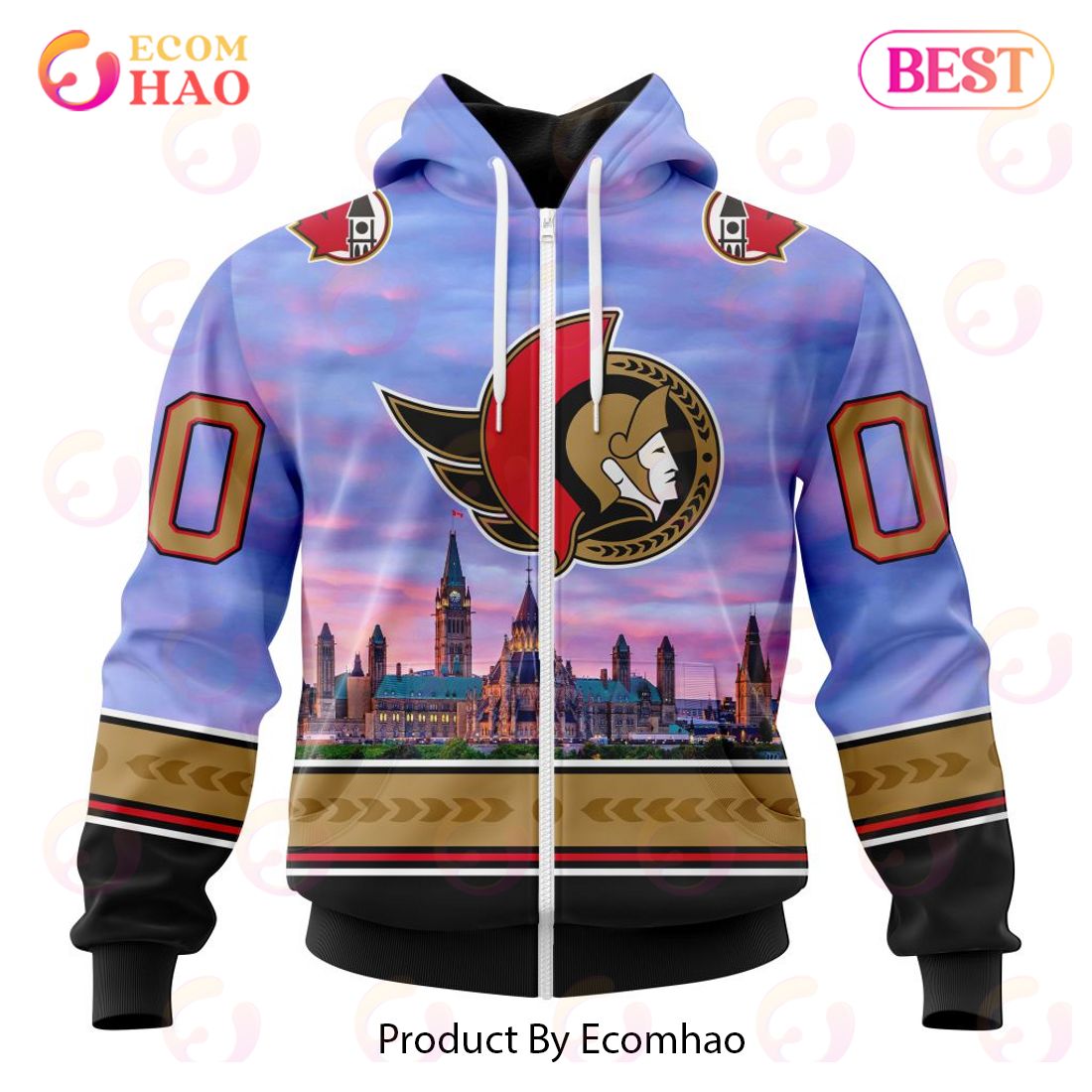 Personalized NHL Ottawa Senators Special Design With Parliament Hill 3D Hoodie