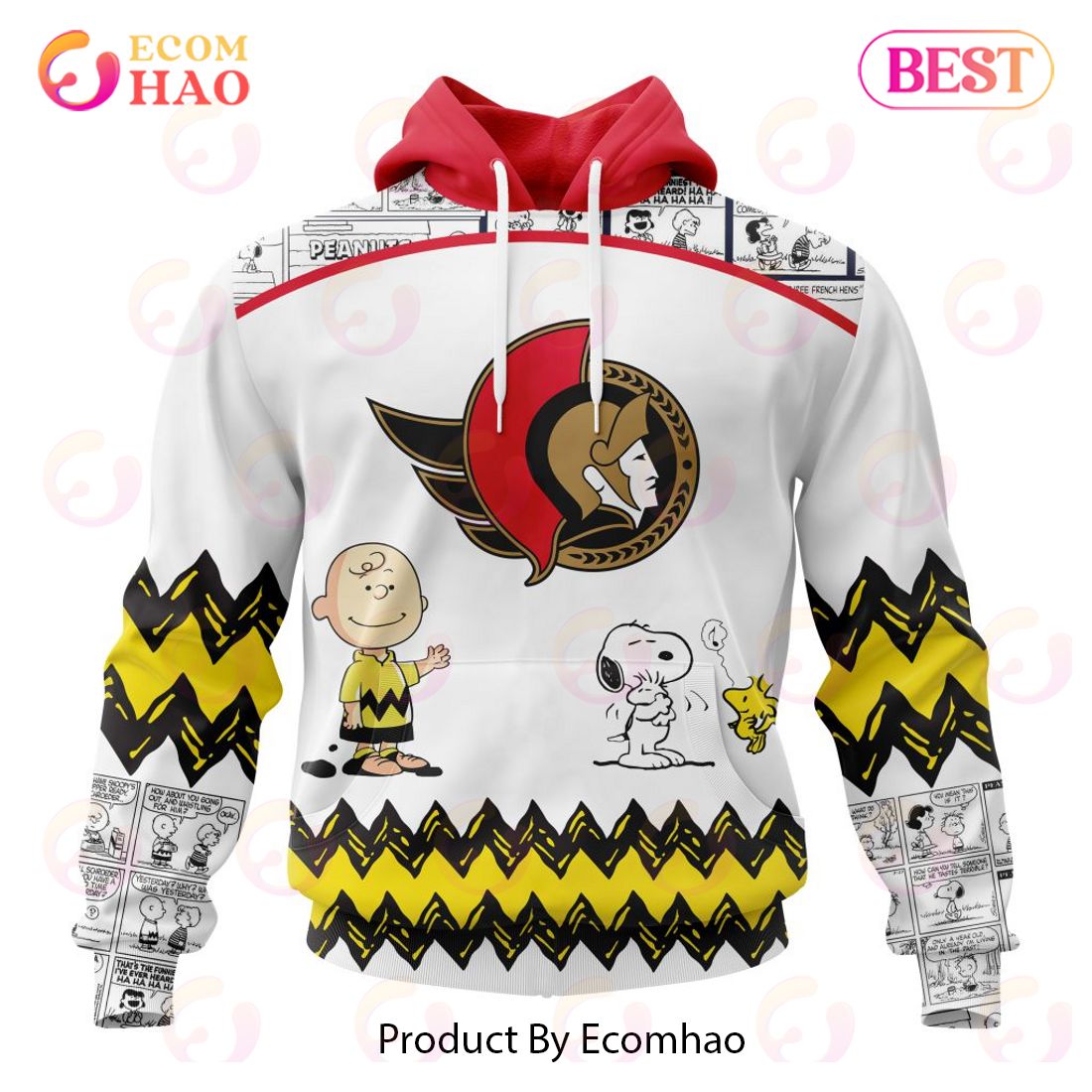 Personalized NHL Ottawa Senators Special Peanuts Design 3D Hoodie