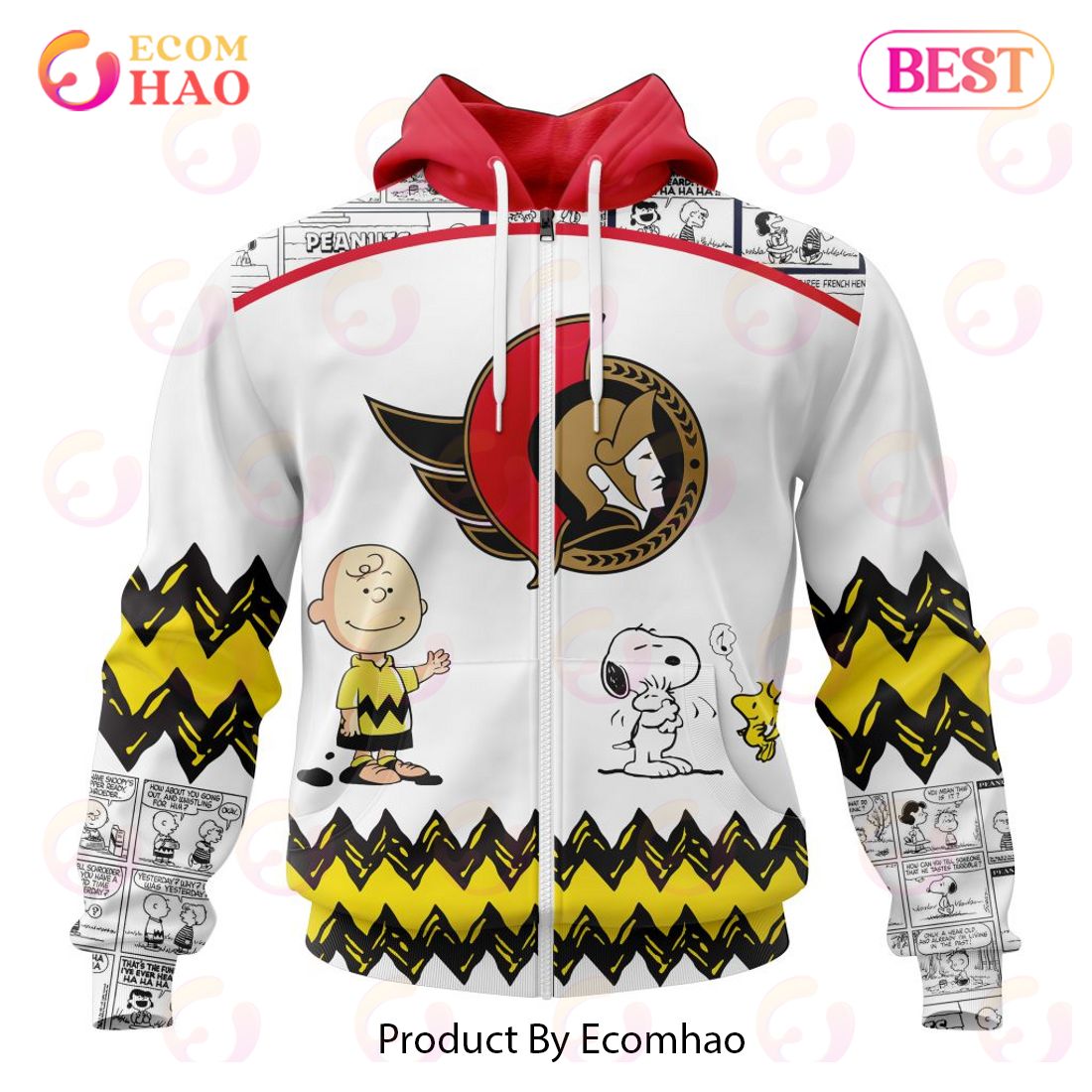 Personalized NHL Ottawa Senators Special Peanuts Design 3D Hoodie