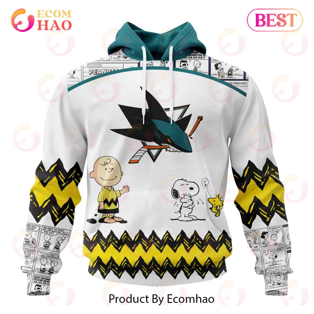 Personalized NHL San Jose Sharks Special Peanuts Design 3D Hoodie