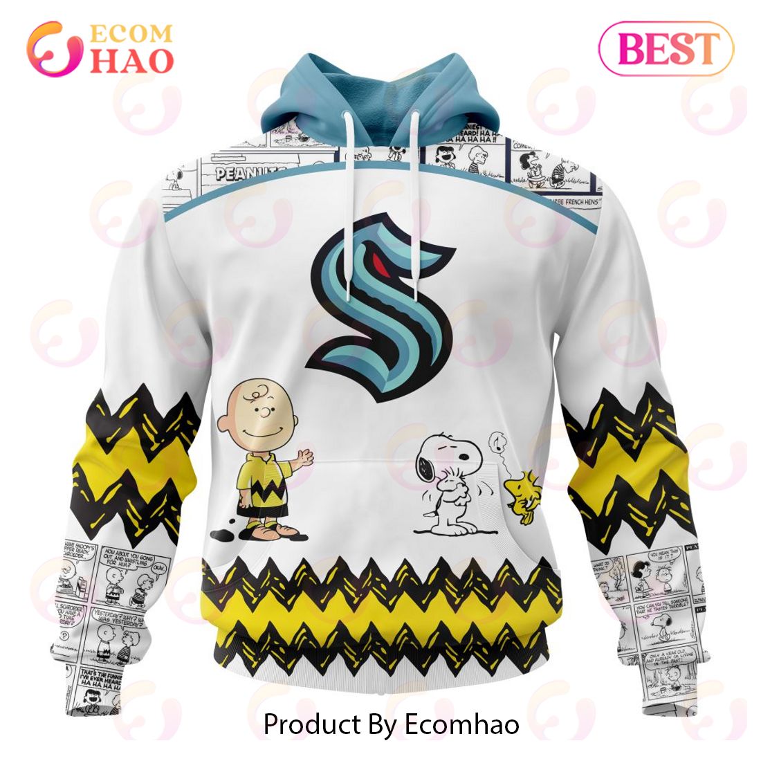 Personalized NHL Seattle Kraken Special Peanuts Design 3D Hoodie