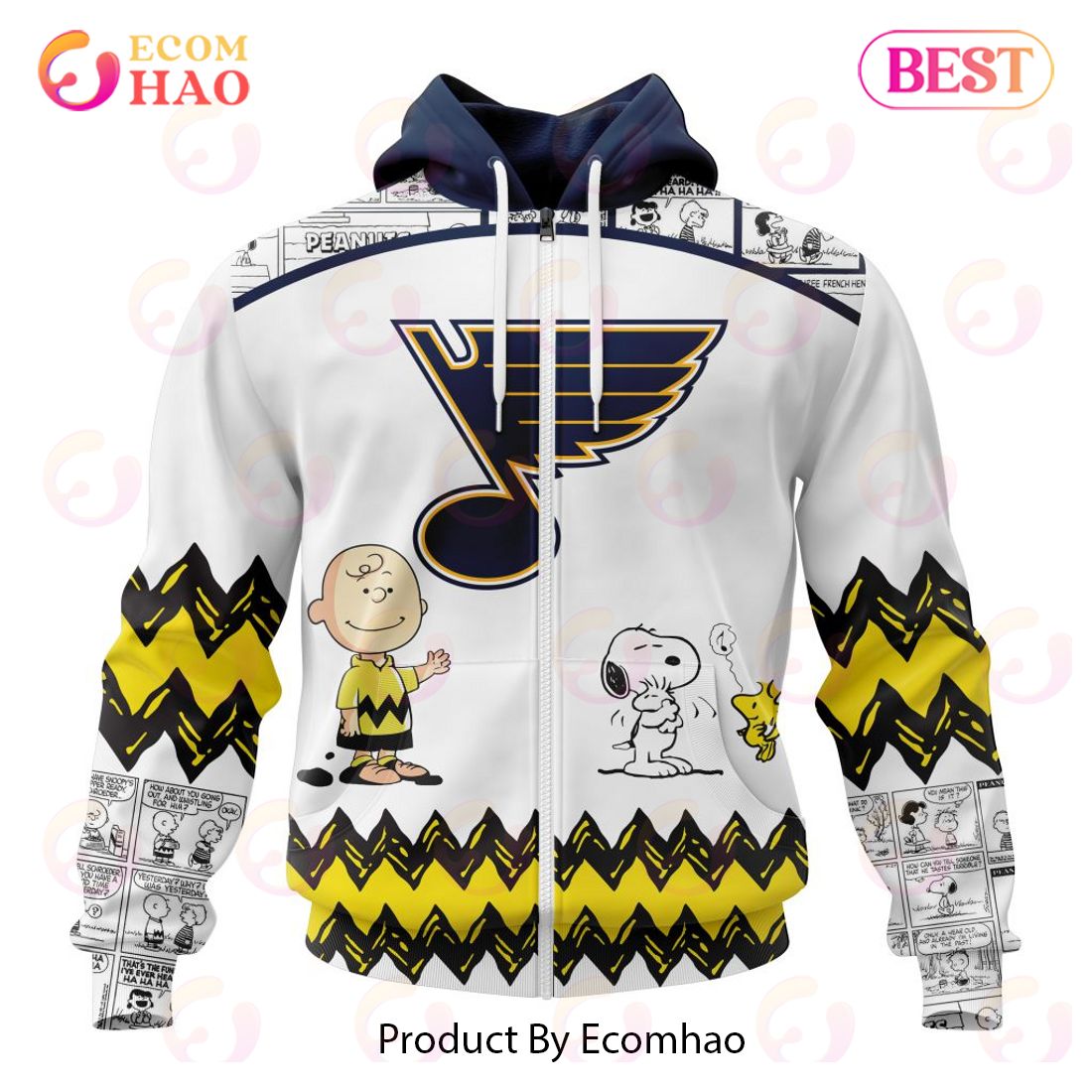 Personalized NHL St. Louis Blues Special Peanuts Design 3D Hoodie