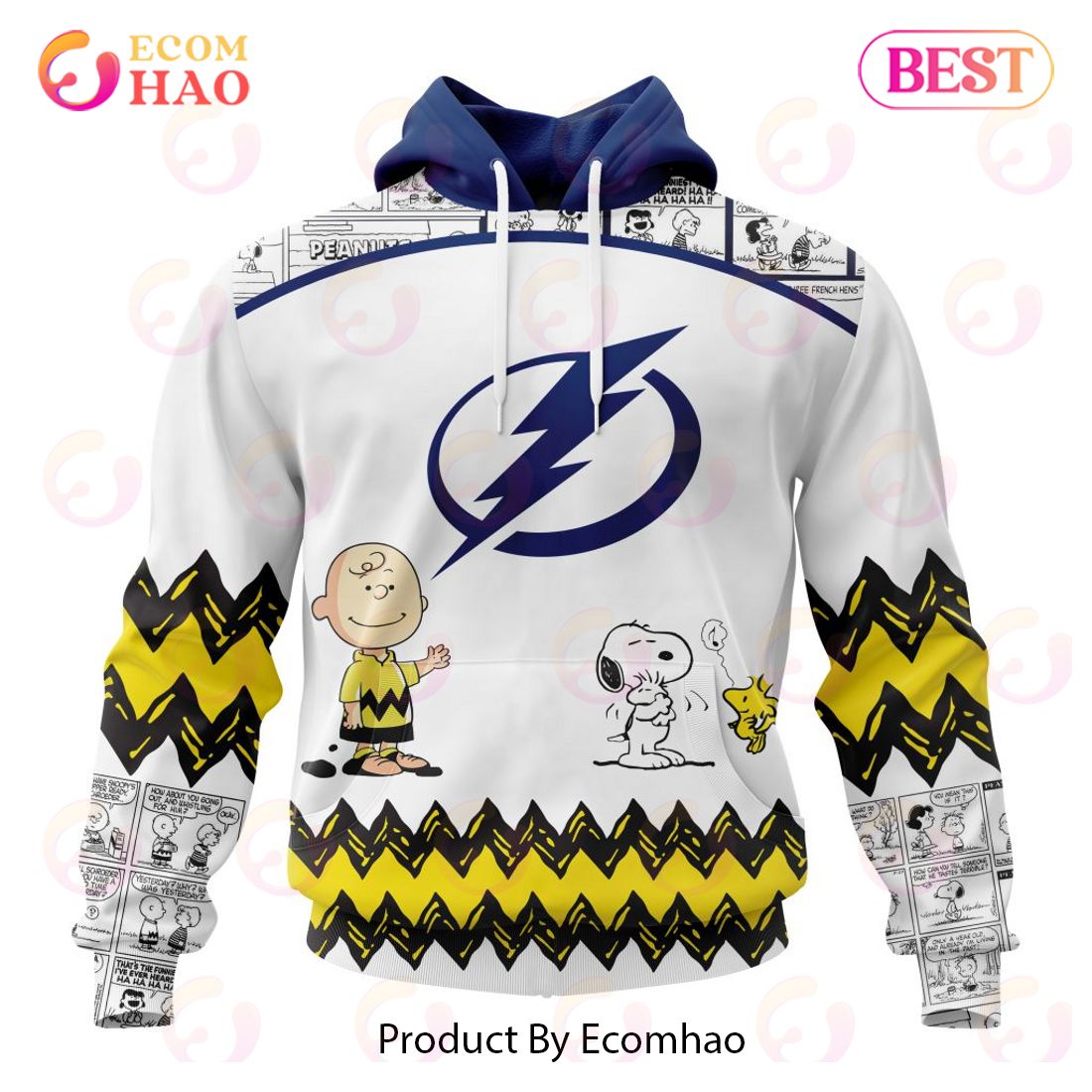 Personalized NHL Tampa Bay Lightning Special Peanuts Design 3D Hoodie