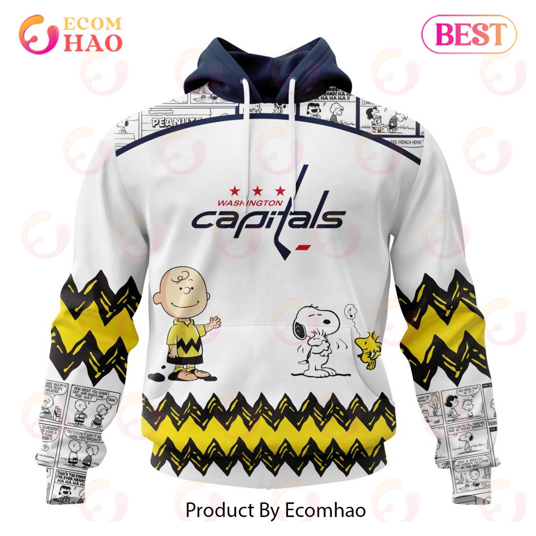 Personalized NHL Washington Capitals Special Peanuts Design 3D Hoodie