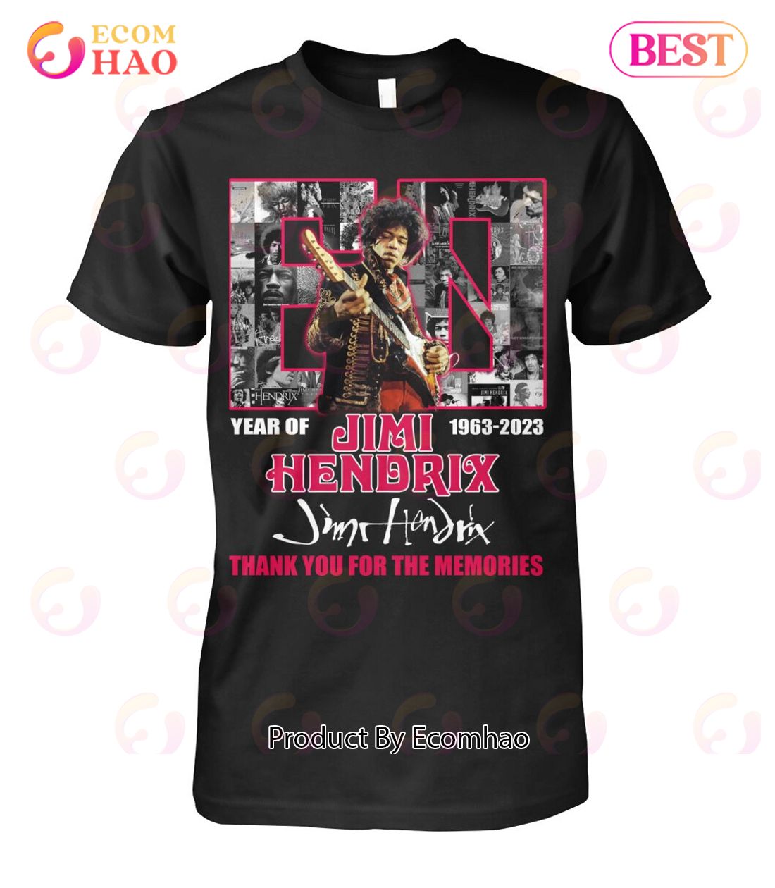 60 Years Of 1963 – 2023 Jimi Hendrix Thank You For The Memories T-Shirt