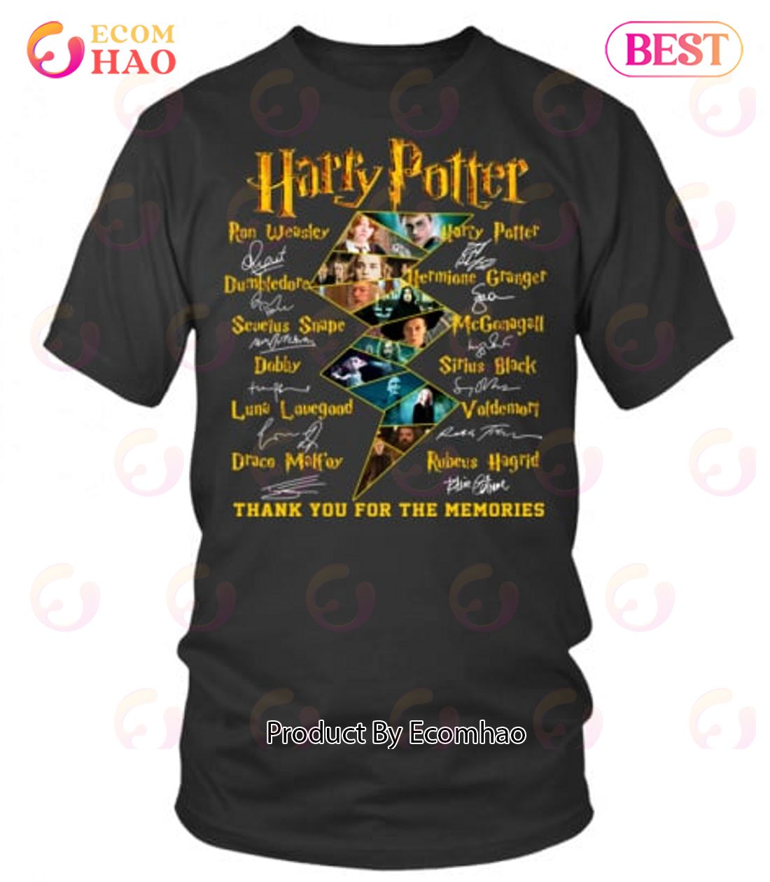 Harry Potter All Members Signature Thank You For The Memories T-Shirt