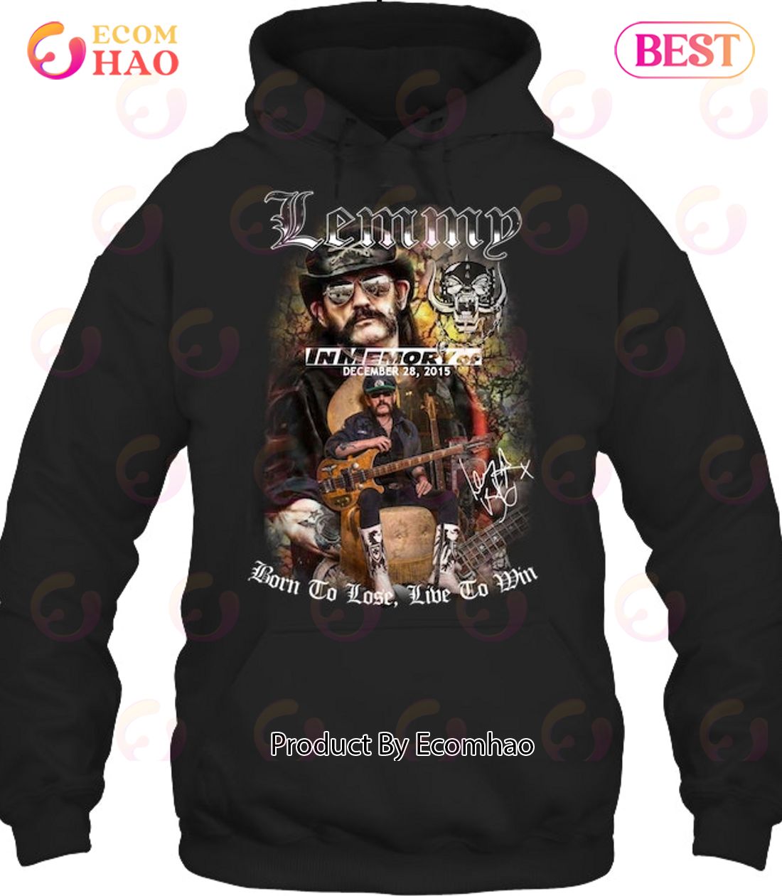 Lemmy In Memory Of December 28, 2015 Born To Lose Live To Win T-Shirt