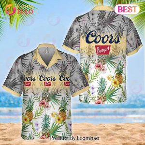 Coors Banquet Pineapple Design Hawaiian Shirt