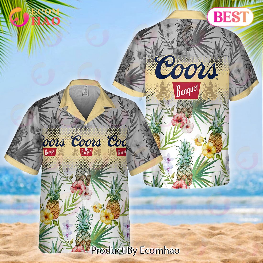 Coors Banquet Shark Summer Hawaiian Shirt