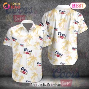 Tropical Coors Banquet Coconut Button Shirt