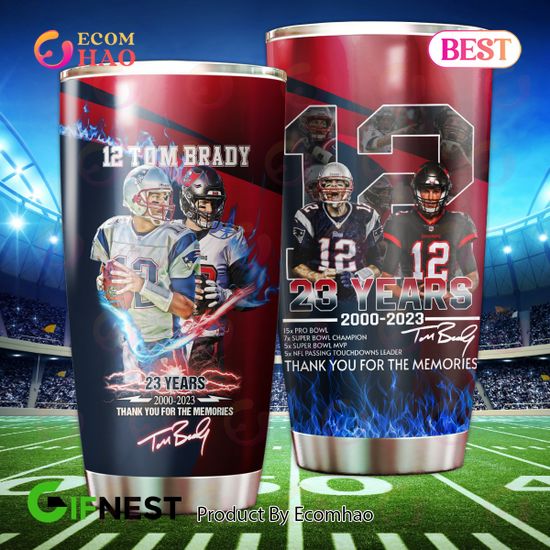 Tom Brady 23 Years 2000 – 2023 Thank You For The Memories Tumbler Cup