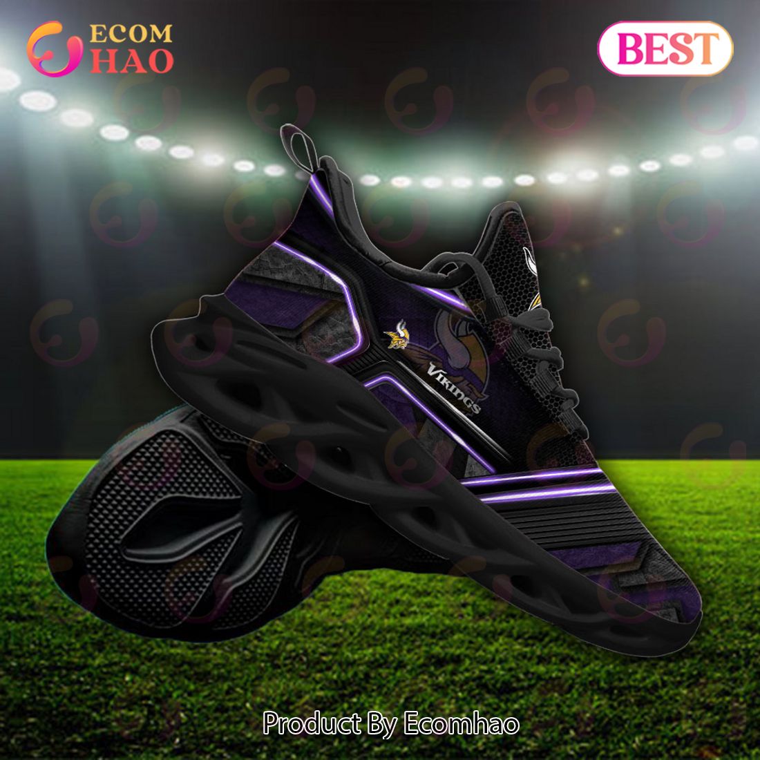 NEW NFL Minnesota Vikings Custom Name Max Soul Sneaker