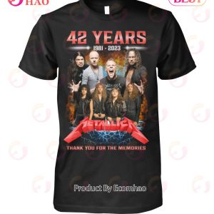 42 Years 1981 – 2023 Metallica Special Design Thank You For The Memories T-Shirt
