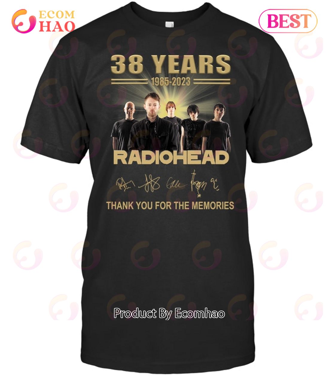 38 Years 1985 -2023 Radiohead Thank You For The Memories T-Shirt