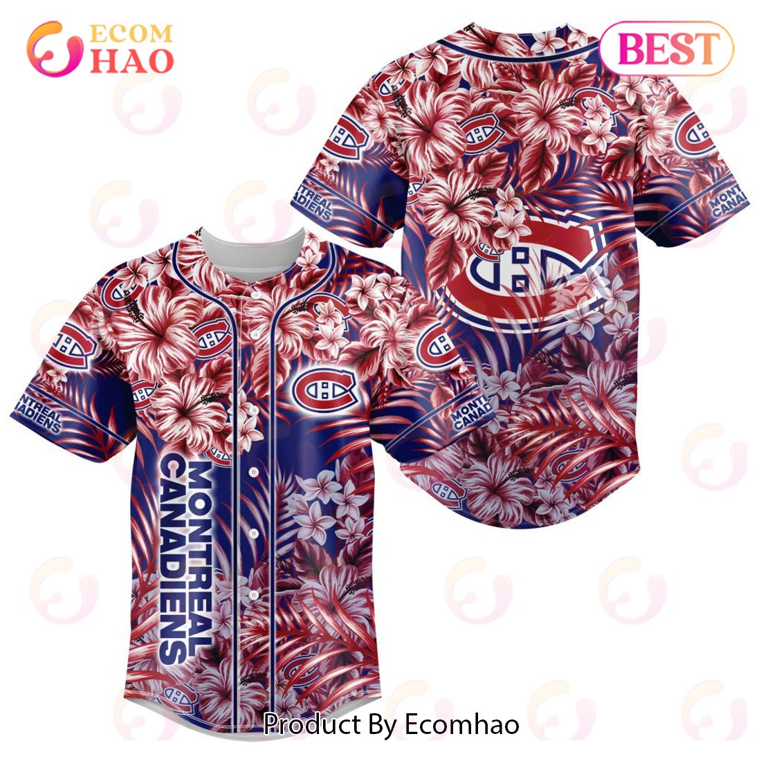 NHL Montreal Canadiens Special Hawaiian Design Baseball Jersey