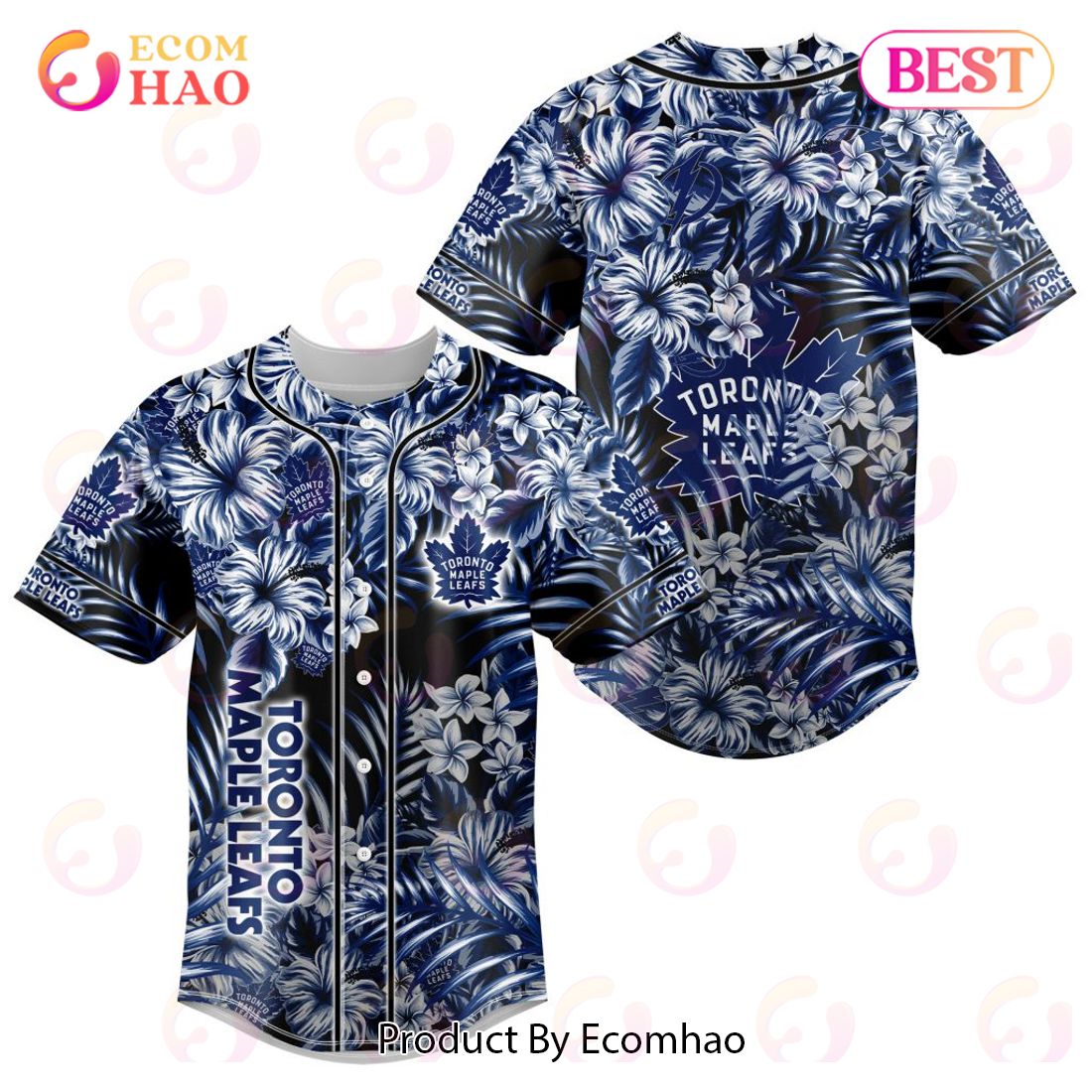 NHL Toronto Maple Leafs Special Hawaiian Design Baseball Jersey