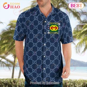 NEW Gucci Blue Color Hawaiian Shirt & Beach Shorts