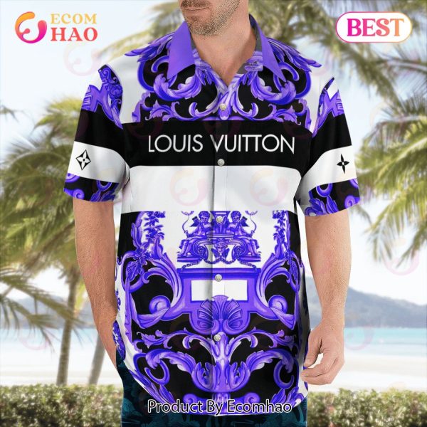 NEW Louis Vuitton Printing Pattern Hawaiian Shirt & Beach Shorts