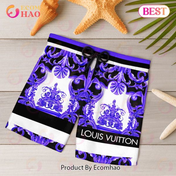NEW Louis Vuitton Printing Pattern Hawaiian Shirt & Beach Shorts