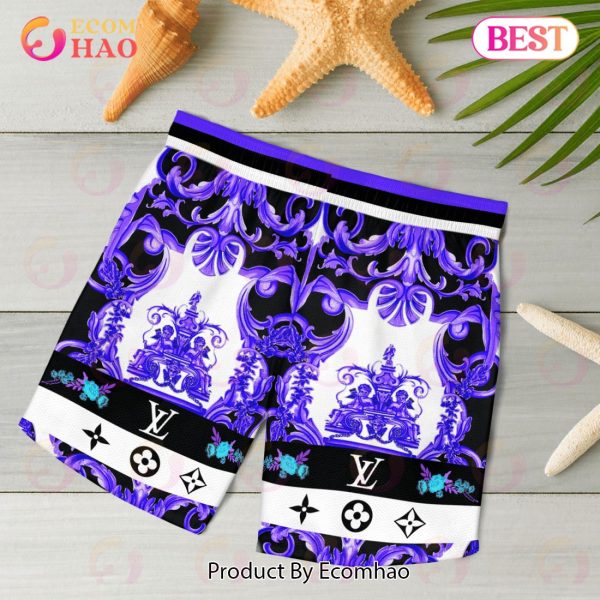 NEW Louis Vuitton Printing Pattern Hawaiian Shirt & Beach Shorts