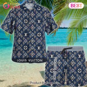 Louis Vuitton Logo Pattern Black Brown Flower Hot Summer LV Hawaiian Shirt  And Shorts - Ecomhao Store