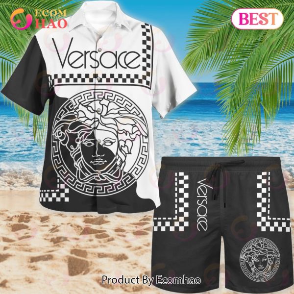 NEW Versace Black White Hot Summer 2023 Hawaiian Shirt & Beach Shorts