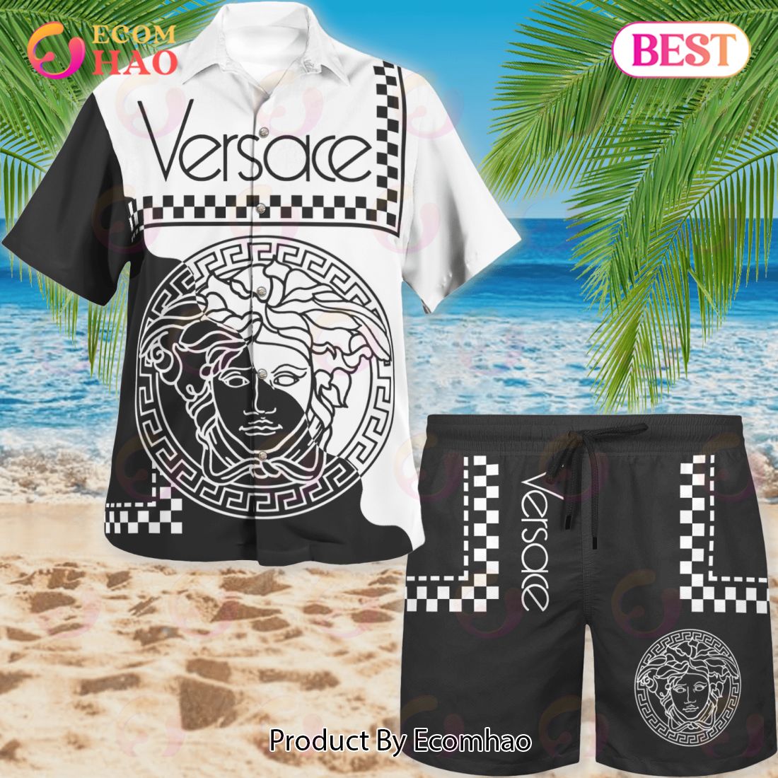 BEST Versace Hawaiian Shirt Beach Short 14 - Hothot