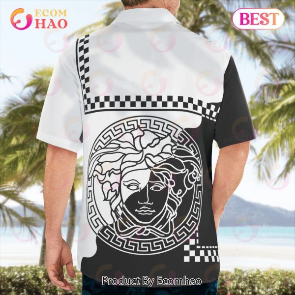 NEW Versace Black White Hot Summer 2023 Hawaiian Shirt & Beach Shorts