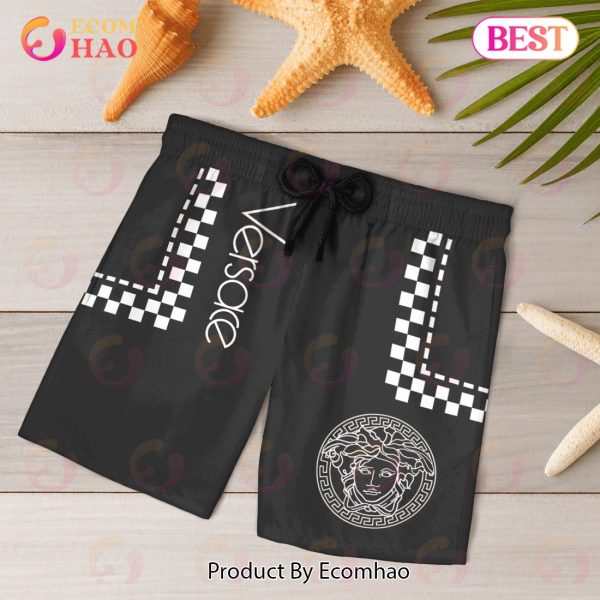 NEW Versace Black White Hot Summer 2023 Hawaiian Shirt & Beach Shorts