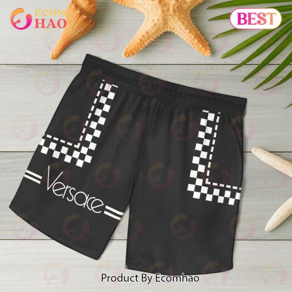 NEW Versace Black White Hot Summer 2023 Hawaiian Shirt & Beach Shorts